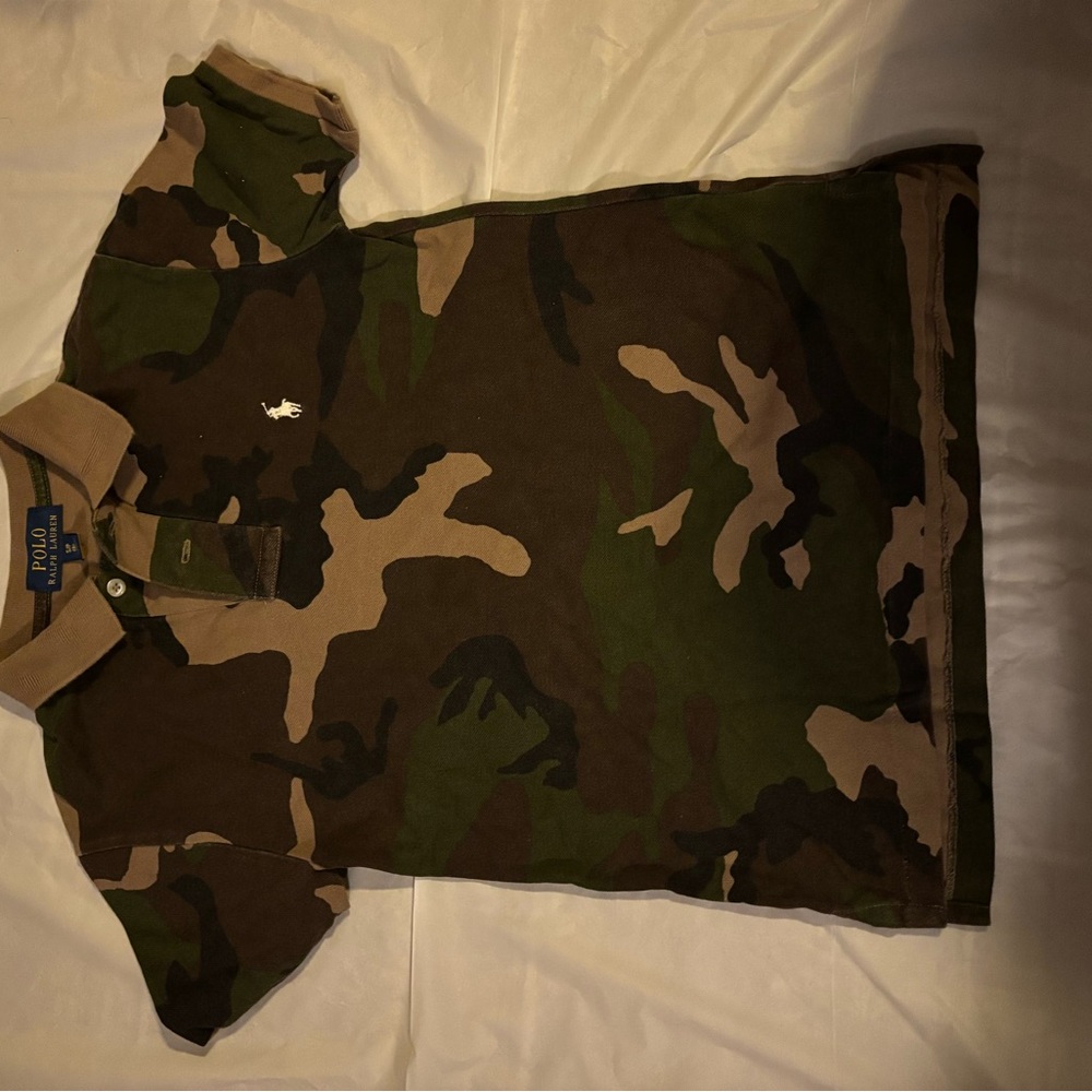 Ralph Lauren Kids Camouflage Polo in Green and Brown